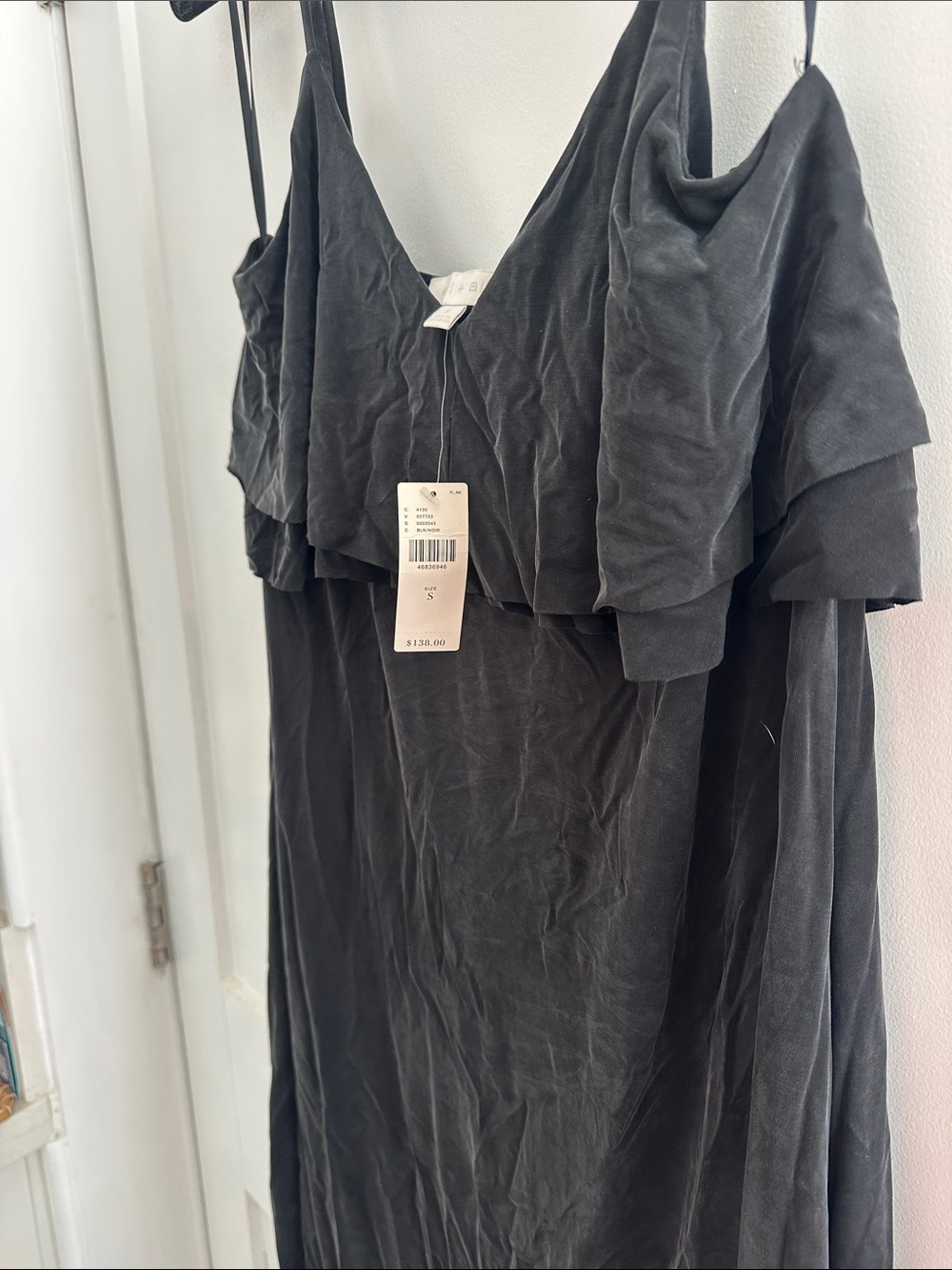 Black Strapless Ruffle Slip Dress - Picture 4 of 6